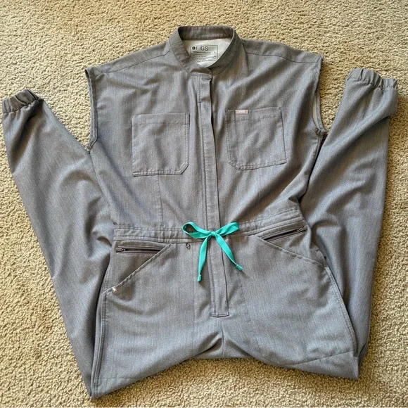 Figs Gray  Scrub Jumpsuit - Picture 3 of 4